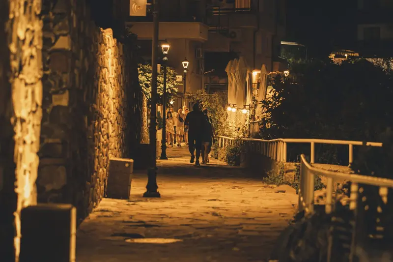 night promenade, sozopol